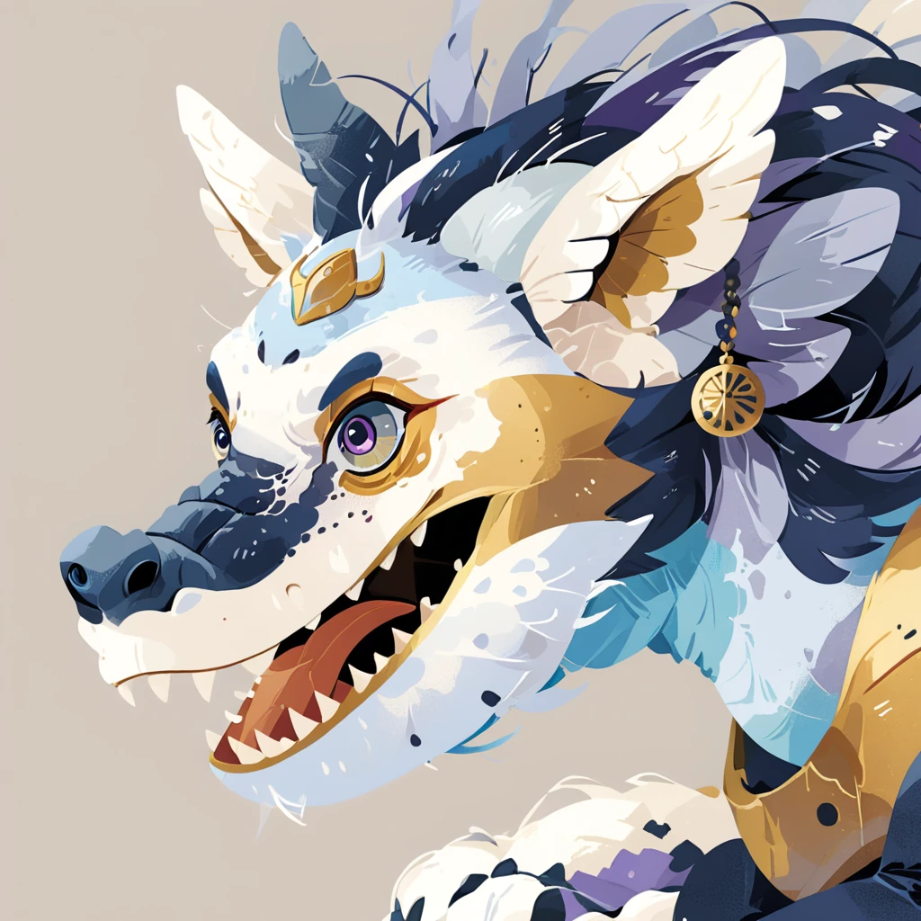 J_illustration, Bakumon with brown dull blue-purple grey silver and gold