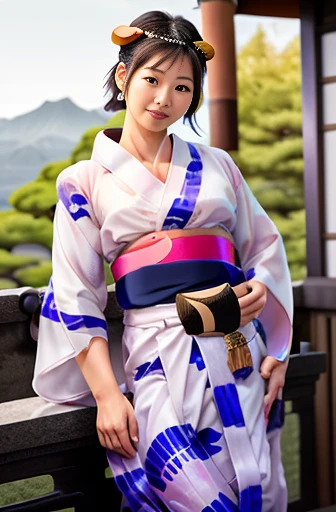 1 Japanese woman, (((see-through yukata:1.5))), long wavy hair:1.3, light brown hair, diagonal bangs, black eyes, pale skin, thick lips, pretty face:1.2, cute face:1.3, baby face:1.6, Round face:1.4, Droopy eyes:1.4, dwarf, petite, curvy, height 1.45meters, glamorous 40kg, large breast:1.1, living room, 8K, 32K, absurdres, high resolution, Realistic, Photorealistic, Anatomically correct, full body, full shot, pov