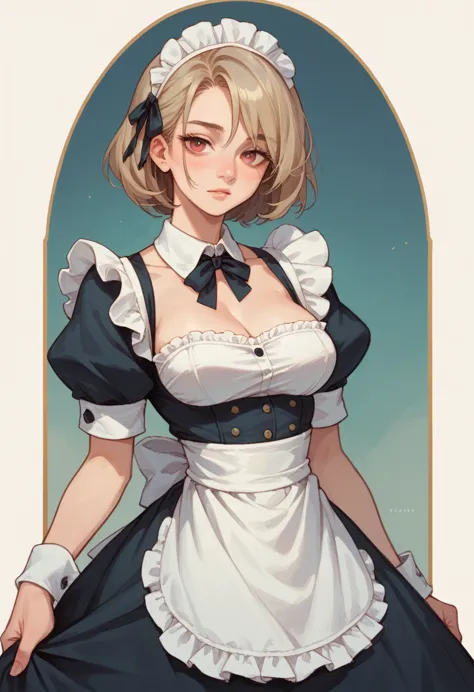 a beautiful woman in maid clothes