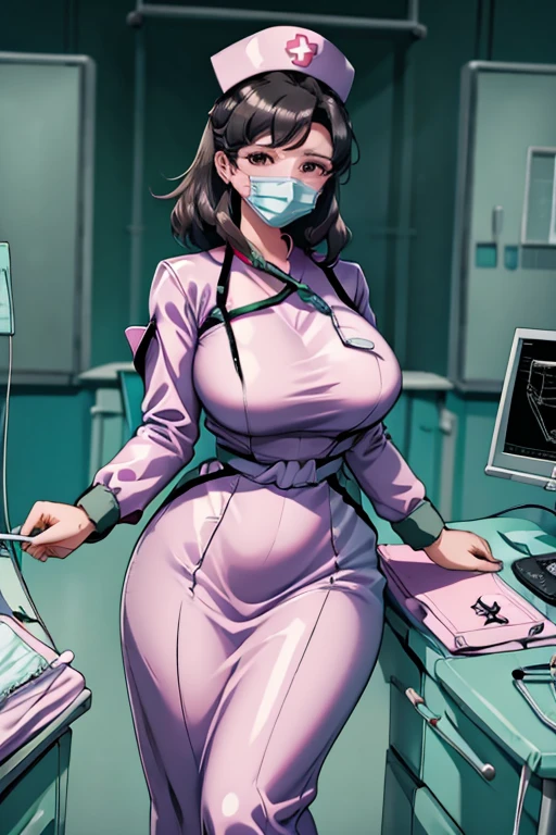 nurse uniform,hospital, latex nurse suit,nurses,busty,elbow gloves,labcoat,black hair woman,pink eyes , gigantic ,medical instruments,asian nurse,two nurses,speculum,examination room,oversize ,big ass ,strap on, lay on table ,legs spreaded,giving birth,gyno chair , dentist,Milf,latex,purple uniform,oversize breasts,diaper