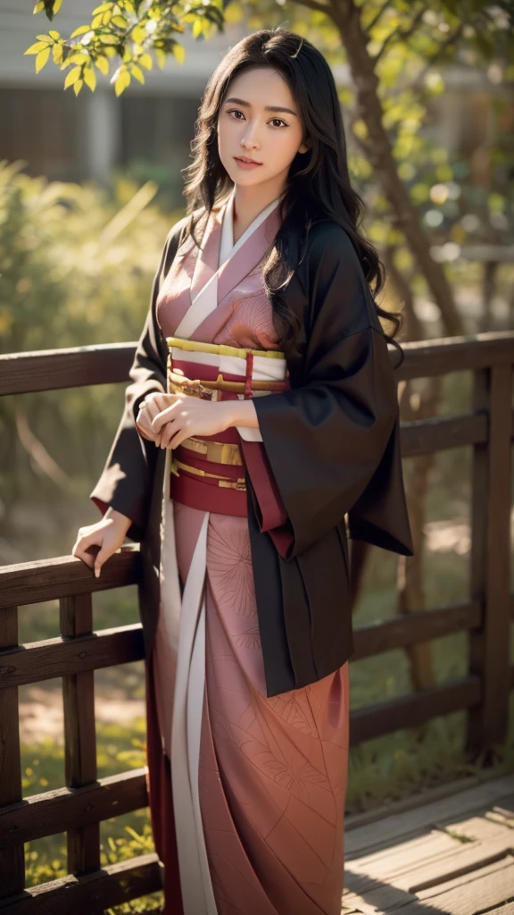 (((1woman)))  a hyper realistic ultra detailed photograph of a pretty japan woman full pose style photorealistic full pose style at village background, long black hair, red eyes, kimono, dynamic pose, holding staff,  picture from head to leg, detailed symmetric beautiful hazel eyes, detailed gorgeous face, 30-megapixel, 4k, Canon EOS 5D Mark IV DSLR, 85mm lens, sharp focus, intricately detailed, long exposure time, f/8, ISO 100, shutter speed 1/125, diffuse back lighting, award winning photograph, facing camera, looking into camera, monovisions, perfect contrast, High sharpness, facial symmetry, depth of field, ultra-detailed photography, raytraced, global illumination, TanvirTamim, smooth, ultra high definition, 8k, unreal engine 5, ultra sharp focus, award-winning photograph, trending on artstation, realistick 8k