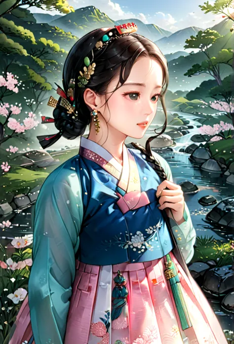 (masterpiece), (detailed illustrations), top quality, illustration, (intricate details), (korean style, realistic: 1.37), close-...