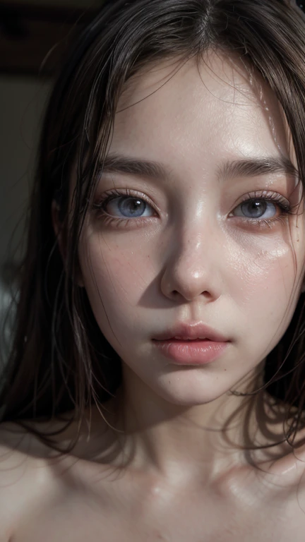 a young woman, completely naked, beautiful detailed eyes, beautiful detailed lips, extremely detailed eyes and face, long eyelashes, flawless skin, graceful posture, sensual expression, ethereal aura, cinematic lighting, warm color tones, dramatic chiaroscuro, photorealistic, 8k, hyper detailed, artistically rendered, cinematic composition