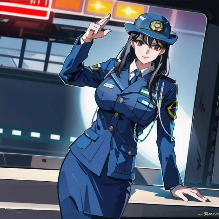 Ultra-high resolution, Ultra-high resolution, Ultra-high resolution, Ultra-high resolution, Big Breasts,Female police officer,Bay Bridge at night,Cowboy Shot