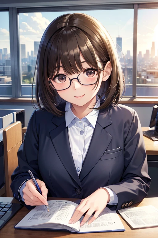 anegasaki nene、Shiny brown hair, short hair, (Beautiful brown eyes、Sparkling eyes, Fine grain)、smile、Ultra-detailed eyes、Very detailed顔, Very detailed目,



Office workers working on a computer,Portraiture,Professional,Wearing a smart suit,Stylish glasses,Typing on a sleek laptop,Use a wireless mouse,Sitting at a modern desk,自信に満ちたsmile,City skyline in the background,Soft natural light,High resolution,High resolution,Very detailed.