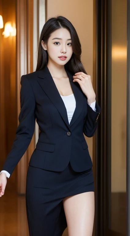 Tall and slender beauty、Beauty in suits、Colossal tits、undershirt、Cool beauty、Career woman、Japan beauties、modeled、tiese，Hotel lobby