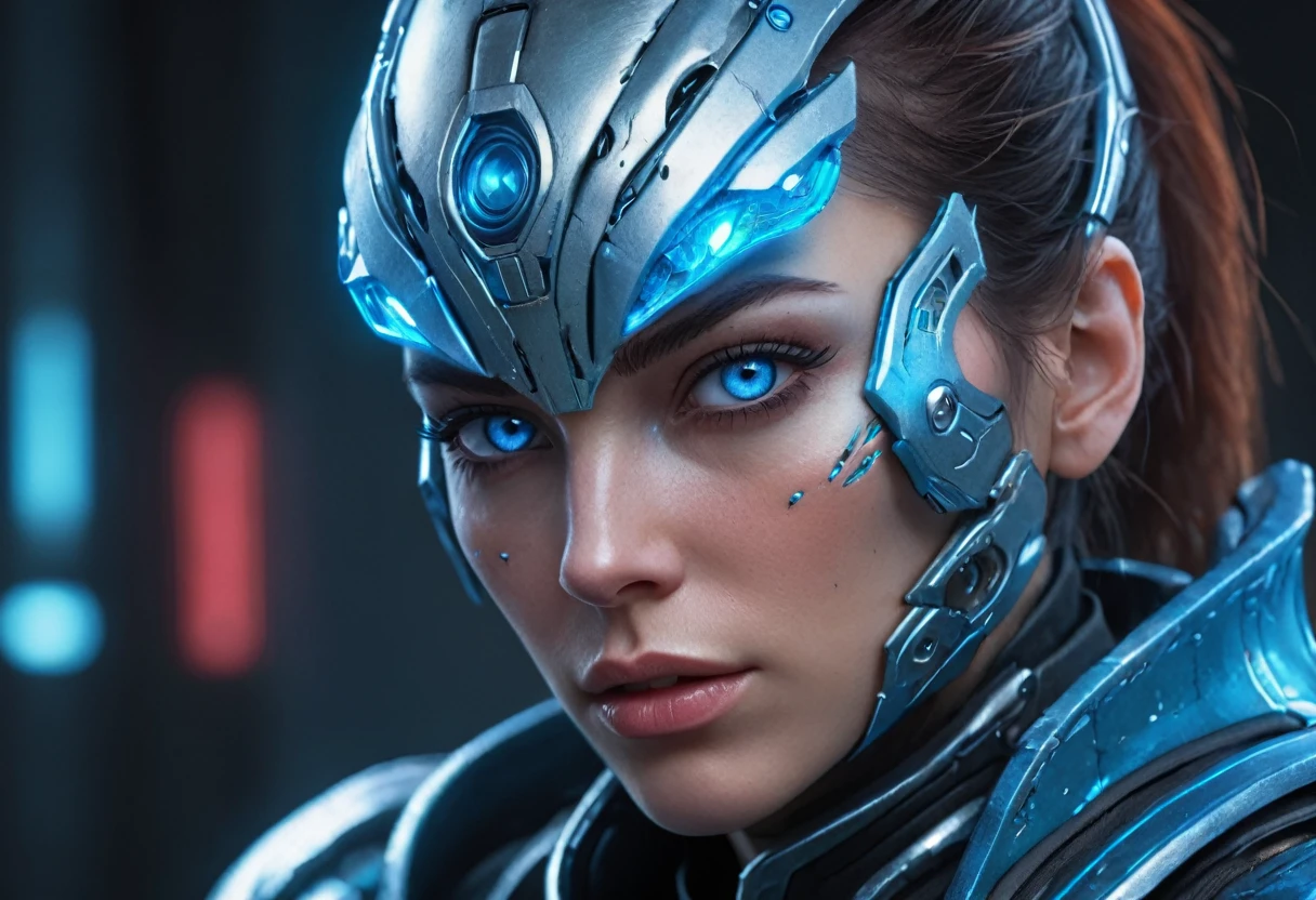 FACE WOMAN powerful armor, sharp look,
Frost, Calls, perfect details, (Best Quality, 4k,
High resolution, masterpiece:1.2), ultra detailed,
realist:
1.37, HDR, studio lighting, vivid colors, (cyberpunk,
Futuristic) style, lcy Blue Color Scheme, dynamic
lighting. MOD ULTRA FACE 8k laser eyes