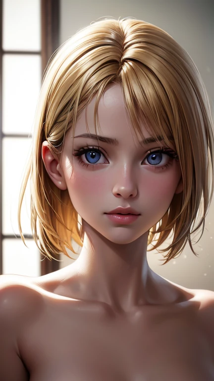 最high quality, masterpiece, Anorexic girl, Beautiful Face, (Photorealistic photography:1.3), Rim Light, (Skin with attention to detail:1.2), 8k UHD, Digital SLR, high quality, High resolution, 4K, 8k, Bokeh, (Genuine: 1.3), Small face, pretty girl, Blonde,Completely naked,I take a shower