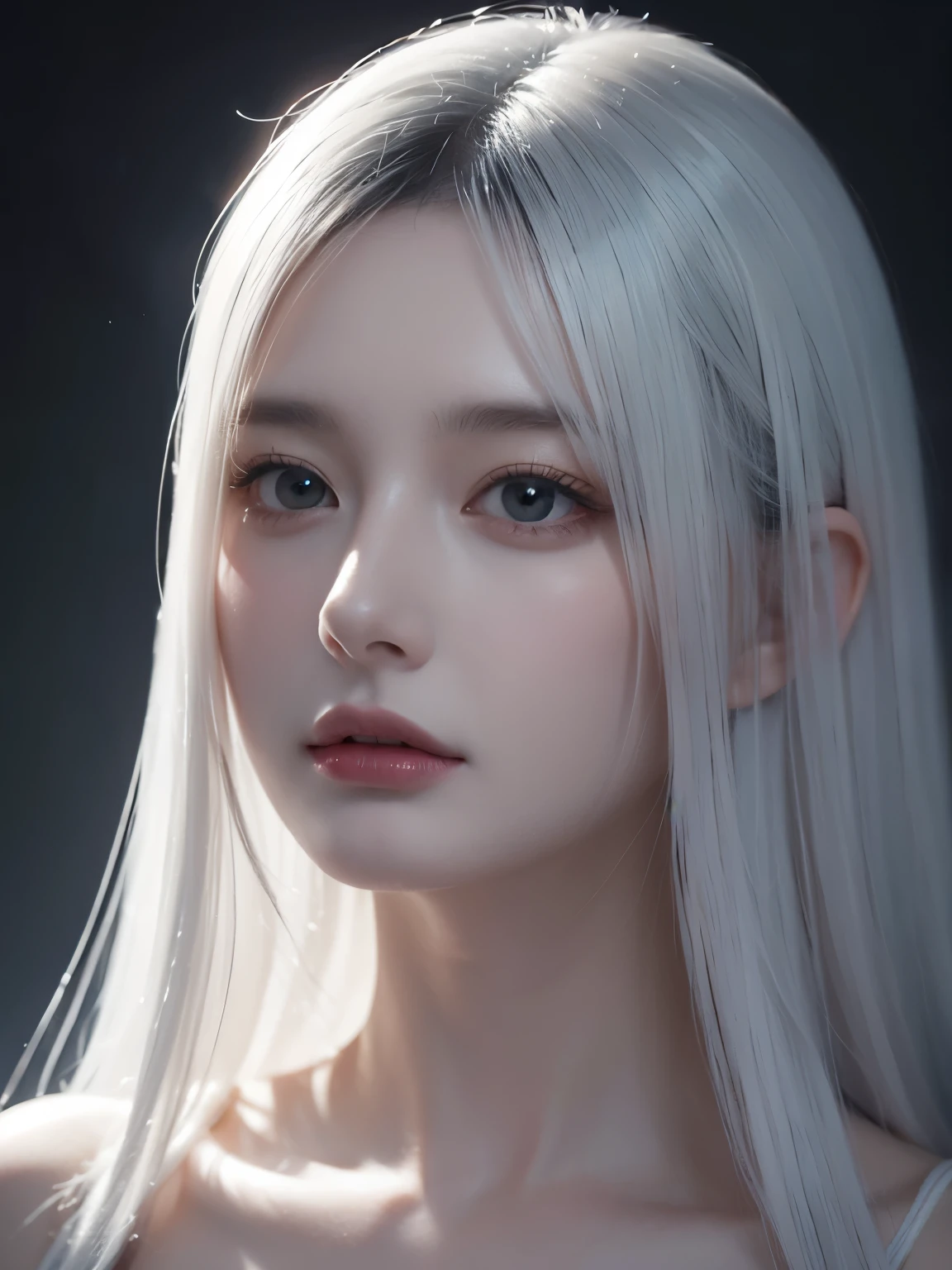 1girl, photorealistic,solo, crystal clear White skin,portrait , 8k,
the style of dark and brooding designer　