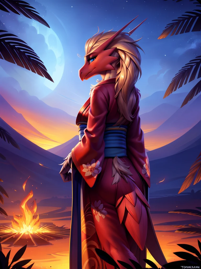 uploaded on e621, ((Blaziken)) by Pixelsketcher, by Bayard Wu, by Thomas Benjamin Kennington , by Einshelm, anthro, ((portrait, face focus, close-up)), BREAK, ((kimono:1.2)), wearing a kimono, long flowing kimono, red kimono, fire design on kimono, full body kimono)), (detailed Bonifasko lighting), (detailed feathers), (detailed fur), (female Blaziken), BREAK, ((long flowing hair)), ((facing viewer)), (cinematic lighting), ((detailed background)), ((upper body portrait view)), (((portrair view))), (half body shadow), [backlighting], [crepuscular ray], [detailed ambient light], [gray natural lighting], [ambient light on the belly], (higher wildlife feral detail), [sharp focus], (shaded), ((masterpiece), medium breasts, furry Blaziken, bird face, furry Fantasy Art, furry Art, Commission for High Res, anthro Art, POV furry Art,Sakimichan beautiful, masterpiece, best quality, detailed image, bright colors, detailed face, perfect lighting, perfect shadows, perfect eyes, girl focus, blue eyes, flawless face, face focus, long flowing kimono, bird girl, feathers, feathers woman, large long muzzle, colorful feathers, gaze at the viewer, half-closed eyes, 1girl, full body, (masterpiece:1.21), (best quality:1.2), (illustration:1.2), (cinematic lighting:1.3), detailed fur, balanced coloring, global illumination, ray tracing, good lighting, feathers, anthro, looking at viewer, (standing outside, in volcano, fire and snoke, woman looking at viewer, woman looking at camera, fire in open hands, in a fighting pose, wearing red kimono