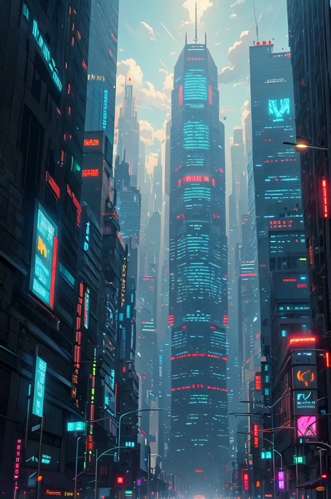 give me a futuristic walled city with several leds, the city has giant walls surrounding it. cyberpunk style.