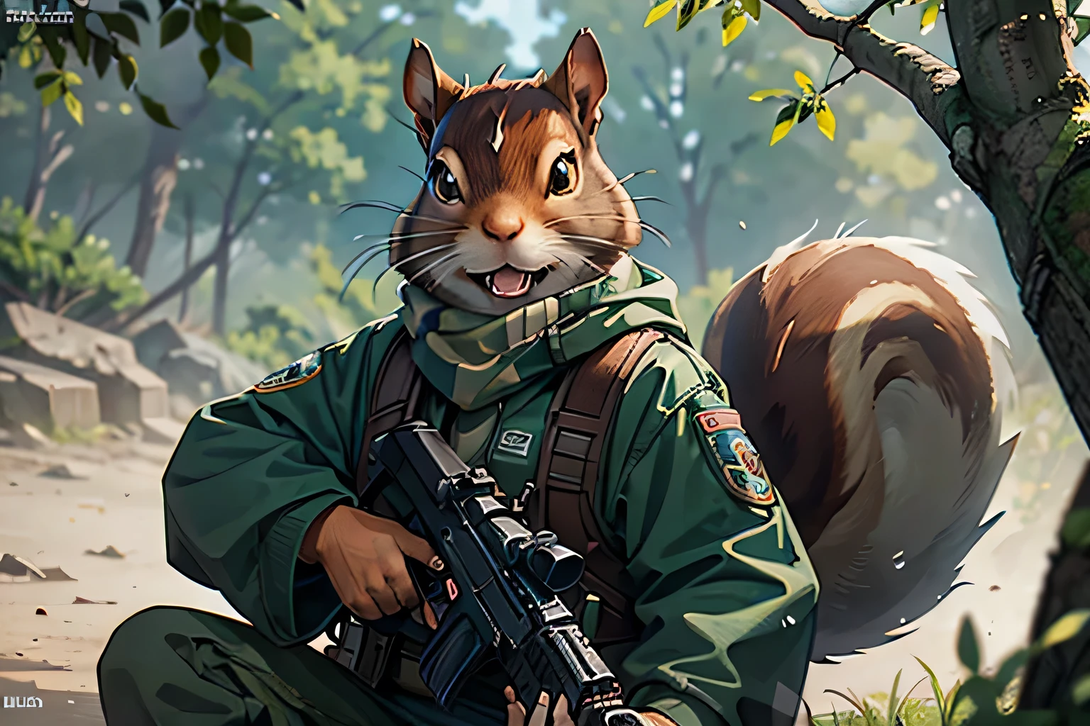 Squirrel with a gun