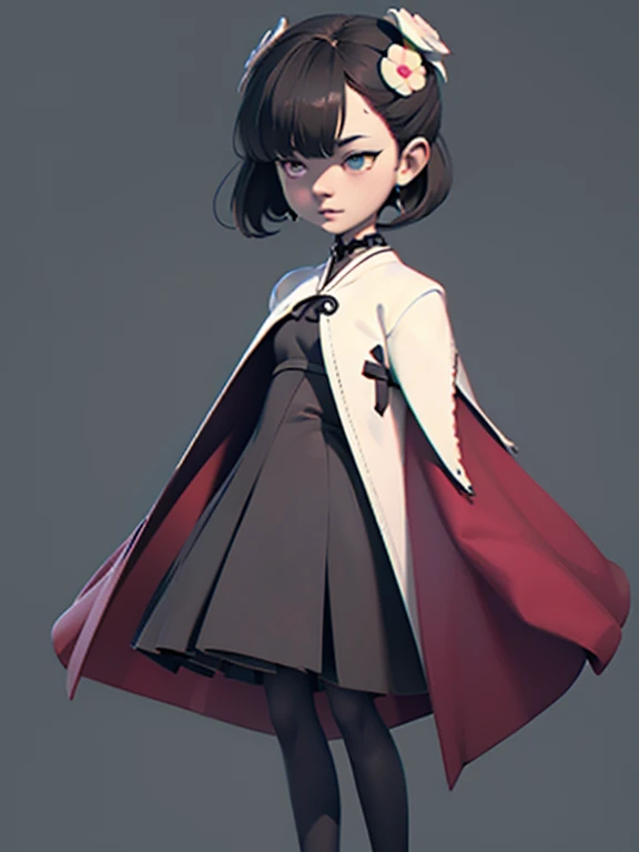 (masterpiece), (High resolution), (Full body portrait), Dark atmosphere, Flat Illustration, Creepy Appearance, Characteristic hairstyle, creative accessories, Unique atmosphere、 Hell Girl、god々New Background,Little Nightmares
