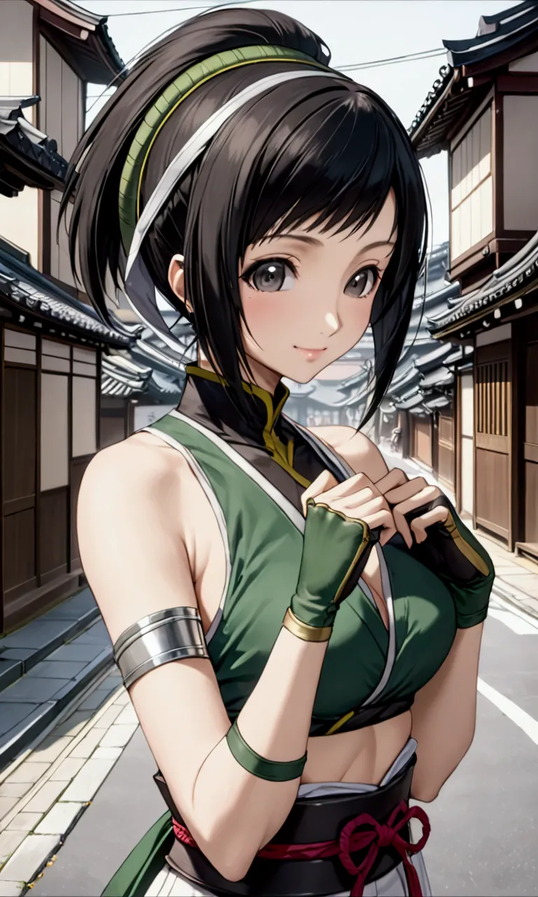 ((final fantasy 7 character yuffie kisaragi,yuffie kisaragi,highest quality, high resolution, perfect pixel, written boundary de...