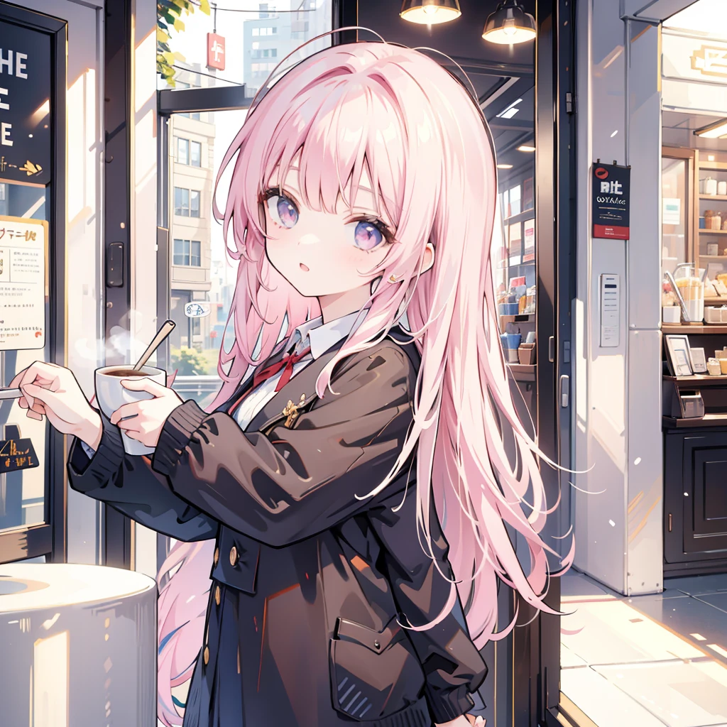 (masterpiece, best quality:1.2), 1girl, solo,perfect face,cute girl, long hair, detailed background, coffee shop,
Ultra Wide Angle, coffee ☕,