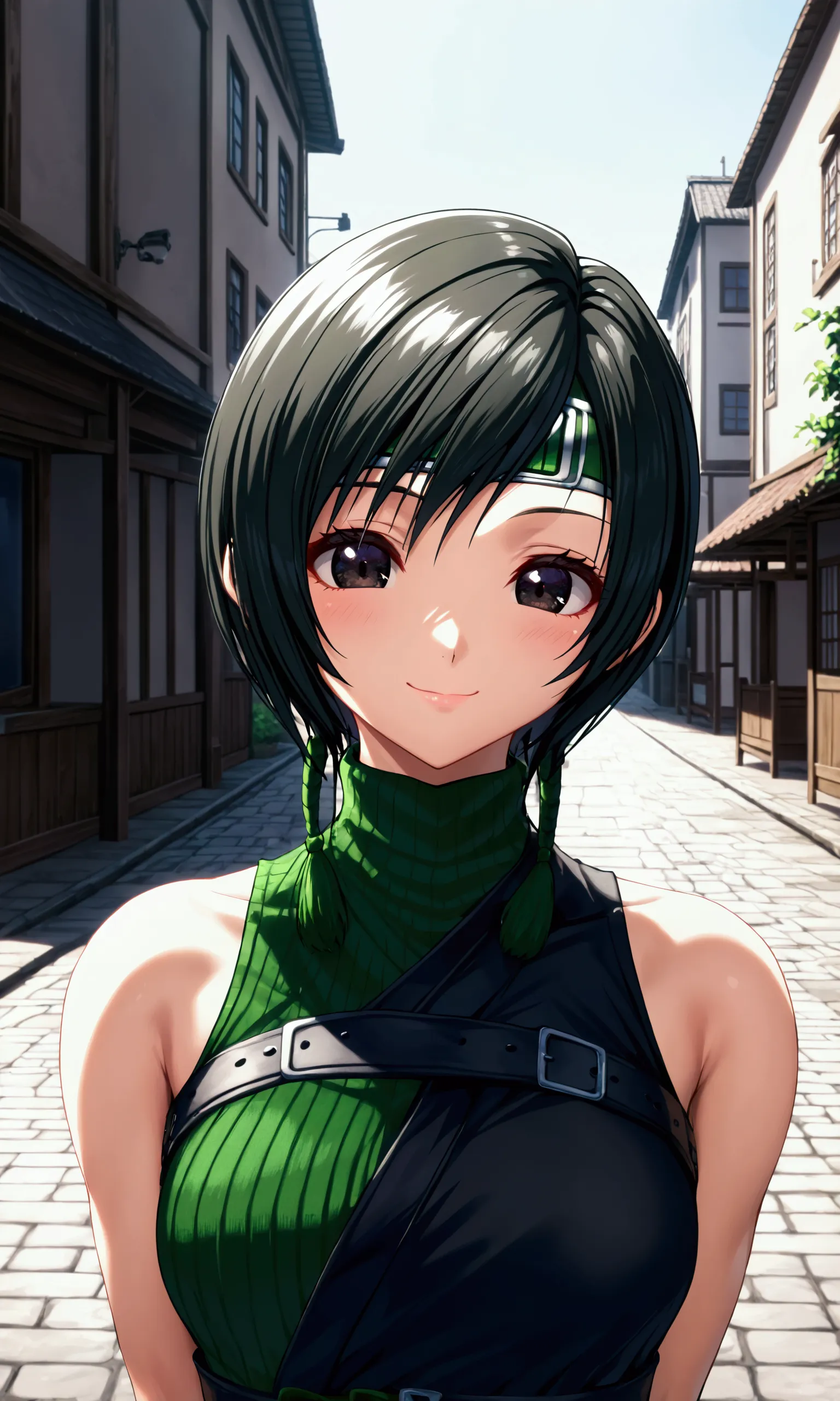 ((final fantasy 7 character yuffie kisaragi,yuffie kisaragi,highest quality, high resolution, perfect pixel, written boundary de...