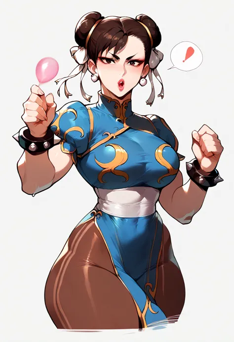 chun-li desnuda, dynamic pose, blowing kiss