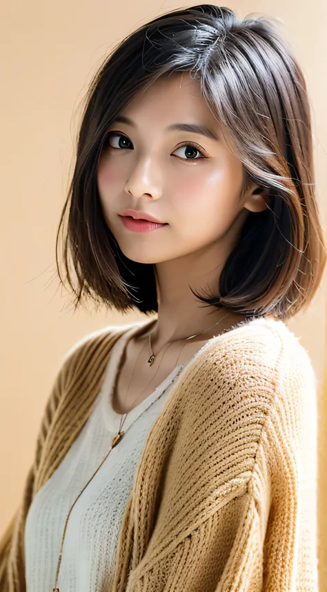 (best quality、8k、32k、masterpiece、reality:1.4、hum:1.2)、cute photos of japanese women、large target:1.4、super short bob hairstyle、e...