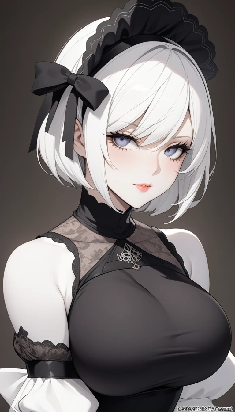 Nier:Beautiful cosplay of 2b from Automata、2b、A woman cosplaying as 2b、White skin、expensive、Great style、Big Breasts、Small face、expensive鼻、Sharp Eye、Beautiful Face、Beautiful Face、30 years old、British women、British Half、Nier:2b&#39;Automata&#39;s Black Costume、Light background、Blur the background、Fantasyな都市を背景に、Pause、Strong looking woman、Shooting from an angle、masterpiece、Highest quality、High resolution、Cosplayer Photos、Professional photos、Fantasy、Glaring at the camera、Cosplay makeup style、Real Cosplay Photos、Cool and beautiful pictures、Portraiture、Wrapped in a pale white glow、like、happiness、kind, ai-generated,