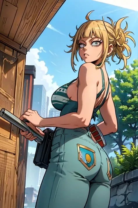 masterpiece, best quality, intricate details, himiko toga - my hero academia, cute sexy blonge girl, nami (post time skip) outfi...