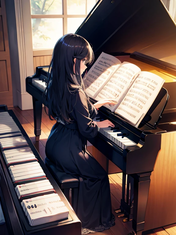 Playing the piano