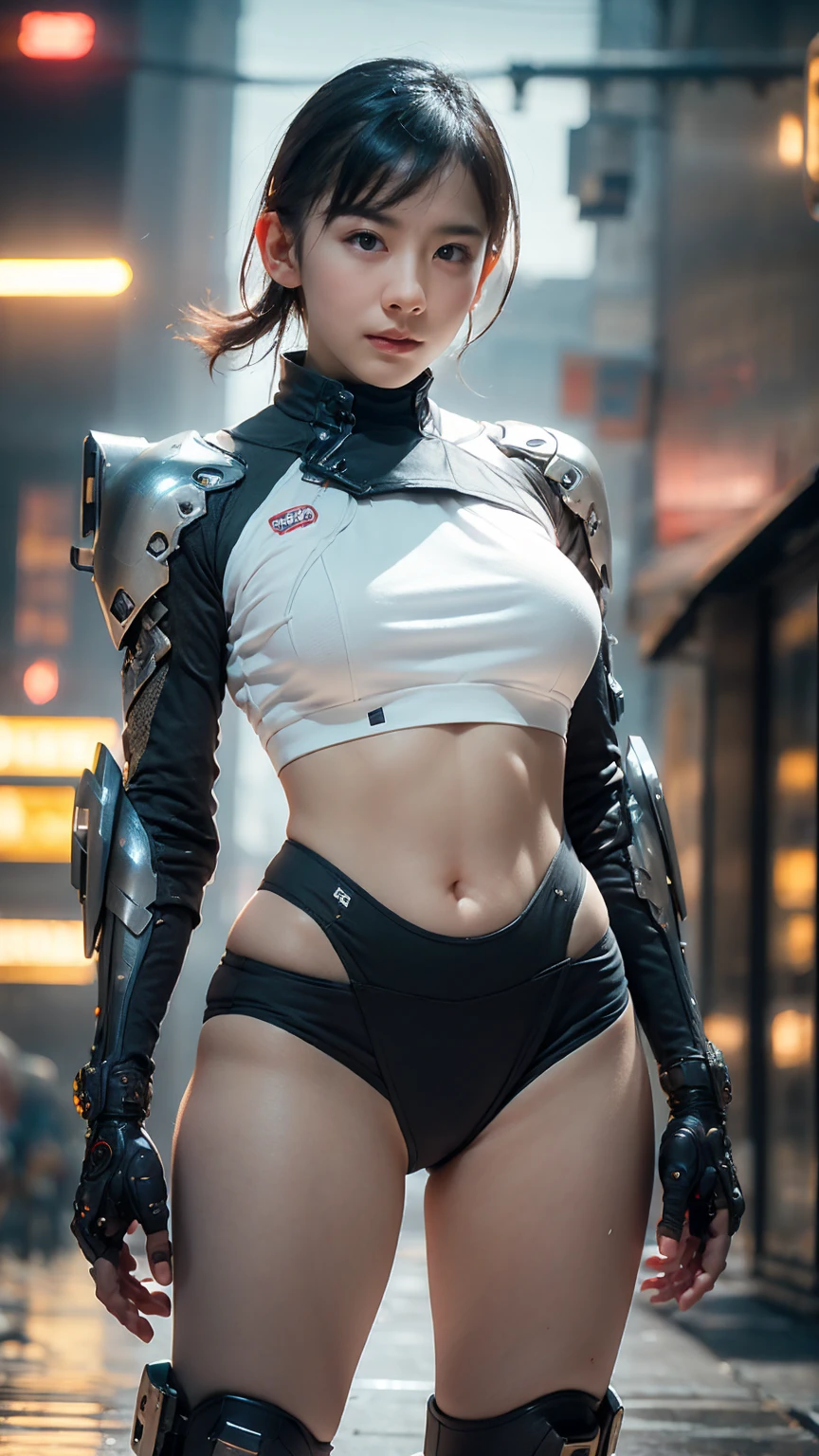 ((Highest quality)), ((masterpiece)), (Very detailed:1.3), 3d, beautiful (cyber punk:1.3),Arabian woman taking a photo wearing a tight leather bikini bodysuit,full-body,((Head to knee long shot:1.5)), scifi character, cyber punk 2 0 年.((anatomically correct limbs)) Work with computer terminals、Female hacker with thick short hair, Computer Server, LCD screen, Fiber Optic Cable, Company logo,High resolution (High Dynamic Range),Ray Tracing,NVIDIA,Super Resolution,Unreal 5,Scattered under the surface,PBR Texturing,Post-processing,Anisotropic Filtering,Written boundary depth,Maximum clarity and sharpness,Multilayer Texture,Albedo and Specular Maps,Surface Shading,Accurate simulation of light-matter interactions,Perfect Proportions,Octane Rendering,Two-tone lighting,Low ISO,White balance,Three-part method,Wide aperture,8K RAW,Efficient Subpixel,Subpixel Convolution,Luminous Particles,