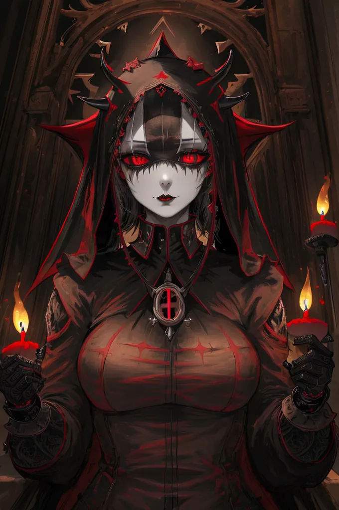 (sexy jamaican gothic devil nun), dark, mysterious, fascinating, hauntingly beautiful, (detailed facial features, brutal paintin...