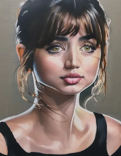 art style by jun-hun-sun ,  looking at front beautiful women looking in front, zoom view, high details in the acrylic painting, ...