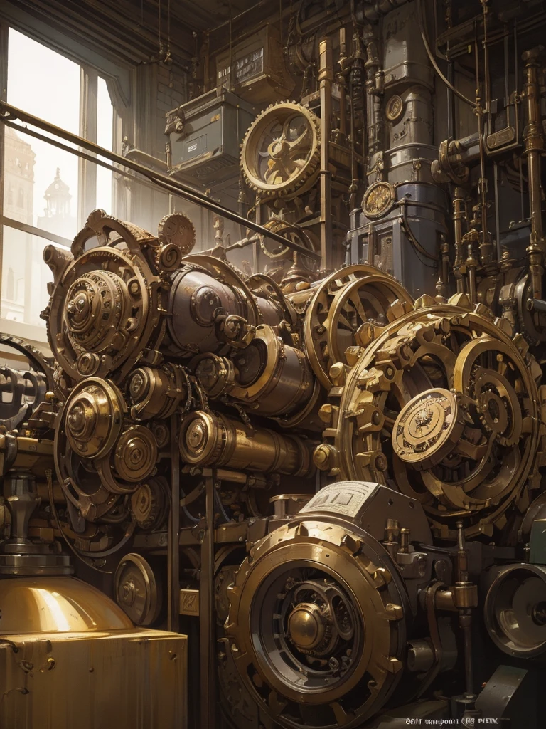 intricate brass steampunk mechanical cat statue, highly detailed, steampunk gears, pipes, cogs, intricate metallic textures, industrial, cold metallic colors, moody lighting, cinematic angle, photorealistic, 8k, best quality