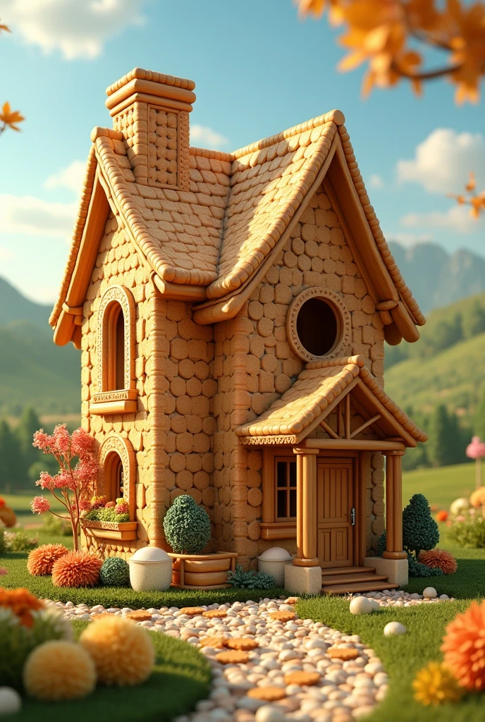 masterpiece、 Highest quality, Highly detailed、8k、 High resolution, food、Biscuit and Cracker House、