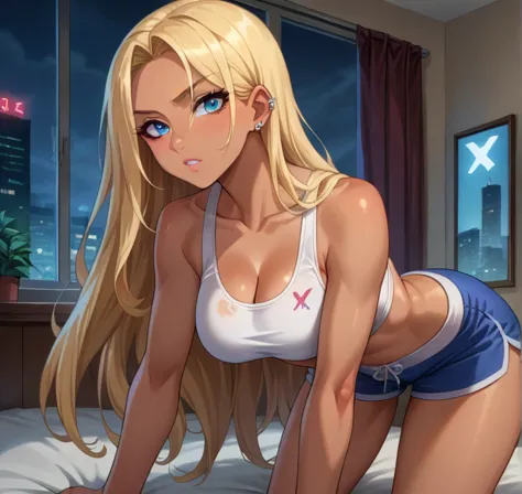 score_9, score_8_up,score_7_up, source_anime, 1girl, solo, storm(x-man)
, blue eyes,blonde hair, very long hair,medium breasts, ...