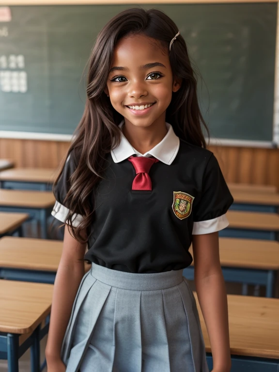 eleonora girl, ebony, african, smile size, school uniform, classroom