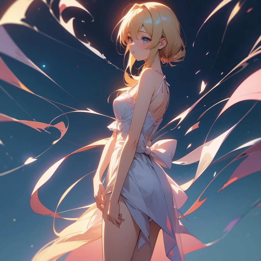 Anime Girls, Anime Style 4 k, Digital anime illustration, digital anime art, Anime Style. 8k, Anime Moe Art Style, anime art wallpaper 4k, anime art wallpaper 4k, Anime Style illustration, Smooth anime CG art, detailed digital anime art, Anime Art Wallpapers 8K, Realistic Anime 3D Style、One girl, lingerie、Black underwear、Blonde、