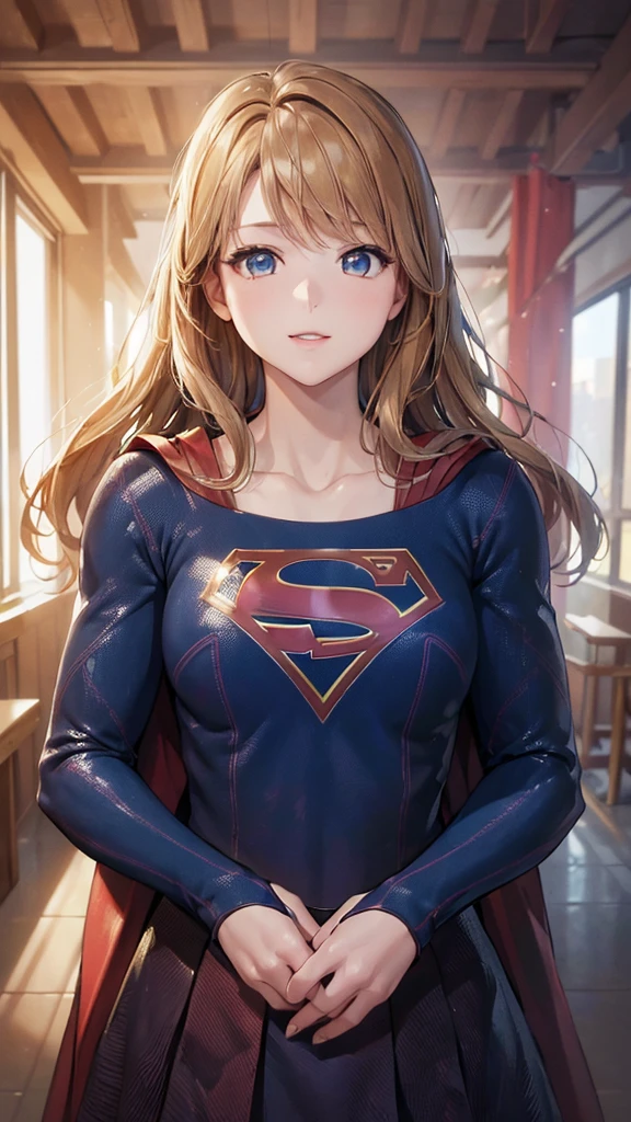 (((masterpiece))), (((High resolution)))、(((8K quality)))、(((Perfect Face)))、 , Looking at the camera, ((Highest qualityの目)), (Detailed face), (Detailed Texture), Complete supergirl cosplay、One girl, solo, High resolution, Anatomically correct, Highest quality, 