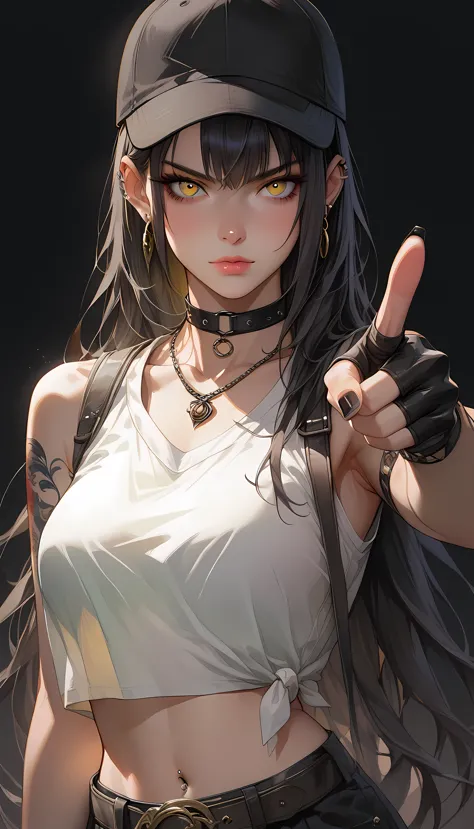 score_9, score_8_up, score_7_up, score_6_up, dark theme，sinozick style，traditional media
1girl,solo,long hair,black nails,hat,fi...