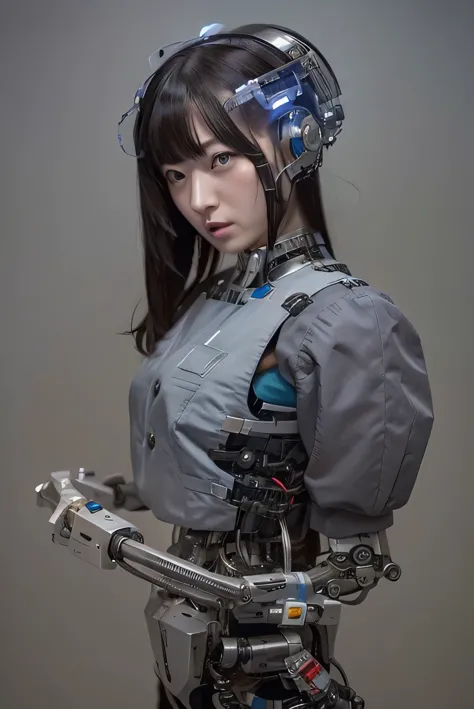 masterpiece, best quality, extremely detailed, japaese android girl,plump , control panels,android,droid,mechanical hand, robot ...