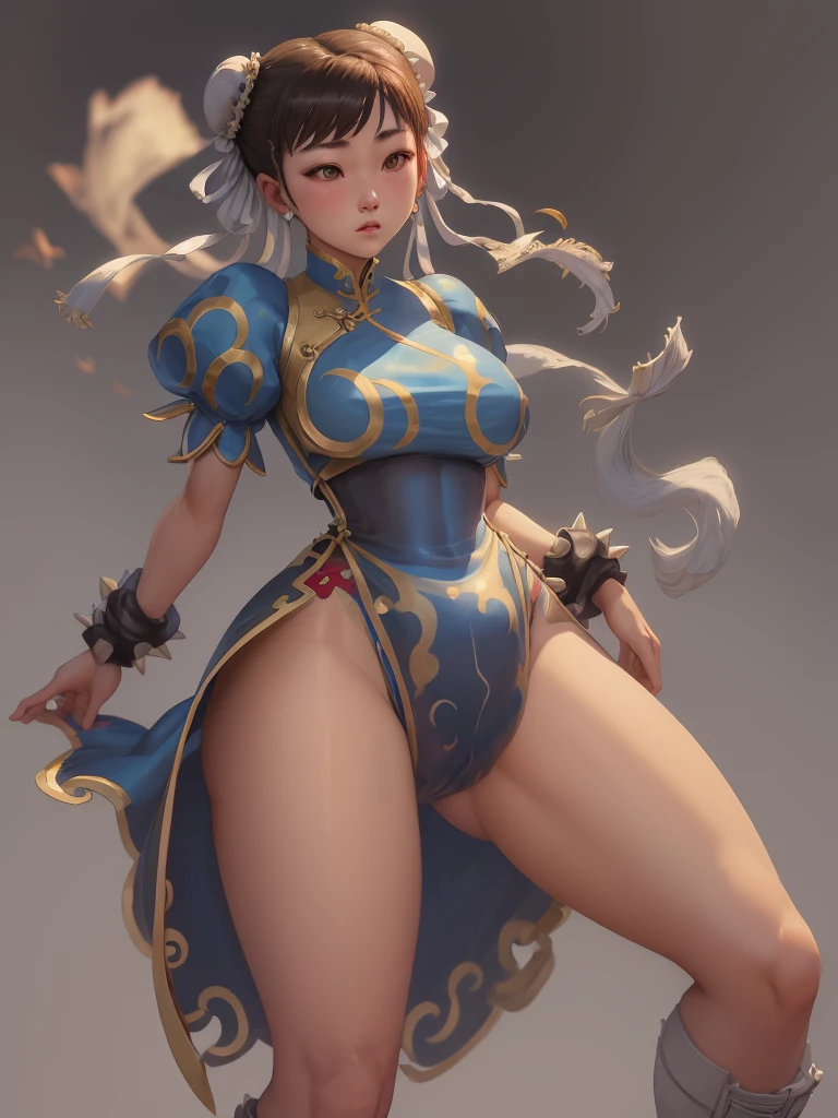 Mongolian Girl, 12, Chun Li Outfit, Leotard