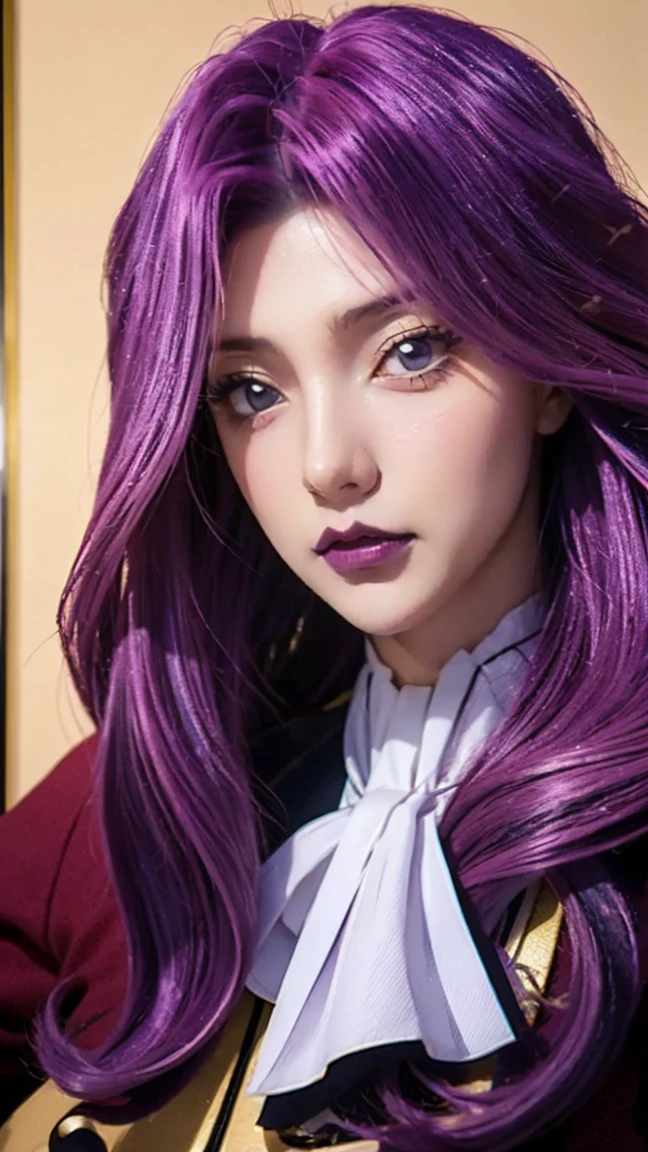 top-quality, 8K, ultra-detailliert, Photorealsitic, Cornelia_plum_Britannia, Huge breasts, Solo, Standing, Cornelia_Military_uniform, masutepiece, Best Quality, Detailed face, Detailed eyes, hight resolution, Code Geass Corneille Purple Eyes Purple Hair Purple Lip (masutepiece), Best Quality, Expressive eyes, Beautiful Finger, Beautiful nose, Beautiful character design, Perfect eyes, Perfect face,  
NSFW, Official art, Highly detailed CG Unity 8k wallpaper, Perfect Lighting, Colorful, Bright_front_Face_light nastar piece:1.0), (best_quality:1.0), 超A high resolution, 4K, Ultra-detailed,
Photography, 8K, nffsw, hight resolution, absurderes:1.2, Kodak Portra 400, Film grain