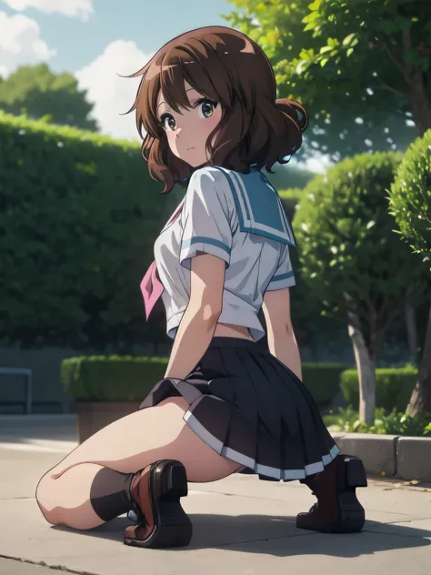 (realistic, photo realistic:1.2), ((highest quality)), shift the center of gravity backwards, quite embarrassing, you_kumiko_eup...