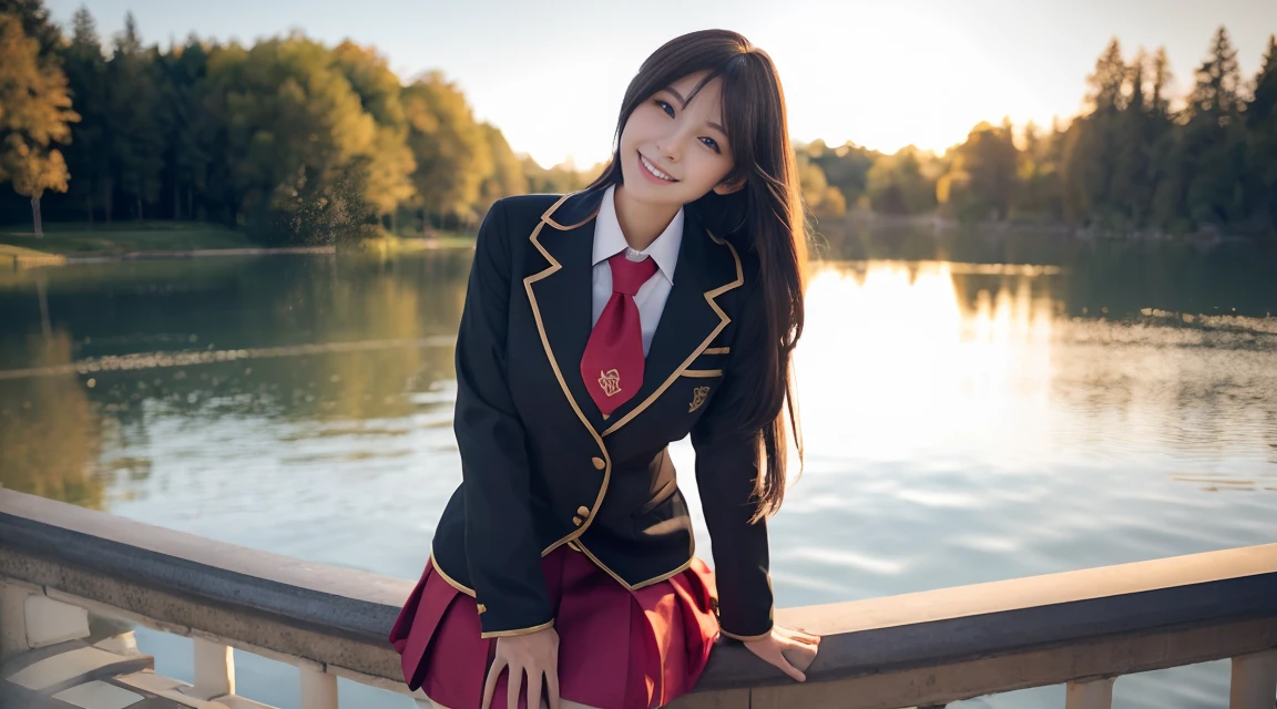 (Best picture quality),((One woman)),(Japanese woman standing by a lake with a smile):1.8,(She spreads her thighs wide and strikes an obscene pose):2.5,(school_uniform:1.5),open_stance,((big breasts)):1.2,cleavage,(Full Body Photo):1.9,8k,RAW Photo,Top Quality,Masterpiece,realistic,Photorealism:1.37,Erotic,Sexy,highres,Physics-based Rendering,cinematographic lighting,raw photo,realistic photo,(sharp focus):1.2,(Full Length Image):1.9,(Full Length View):1.9,(Beautiful Woman in perfect style):1.3,(Beautiful Legs):1.3,One Person,Slender:1.2,(Very long flowing dark hair):1.6,(Smiling slightly):1.4,(Very detailed face and skin texture):1.2,(Long dark hair):1.7,Light on face,(Front view):1.4,(full body portrait):1.8,bobby_socks,bedroom,