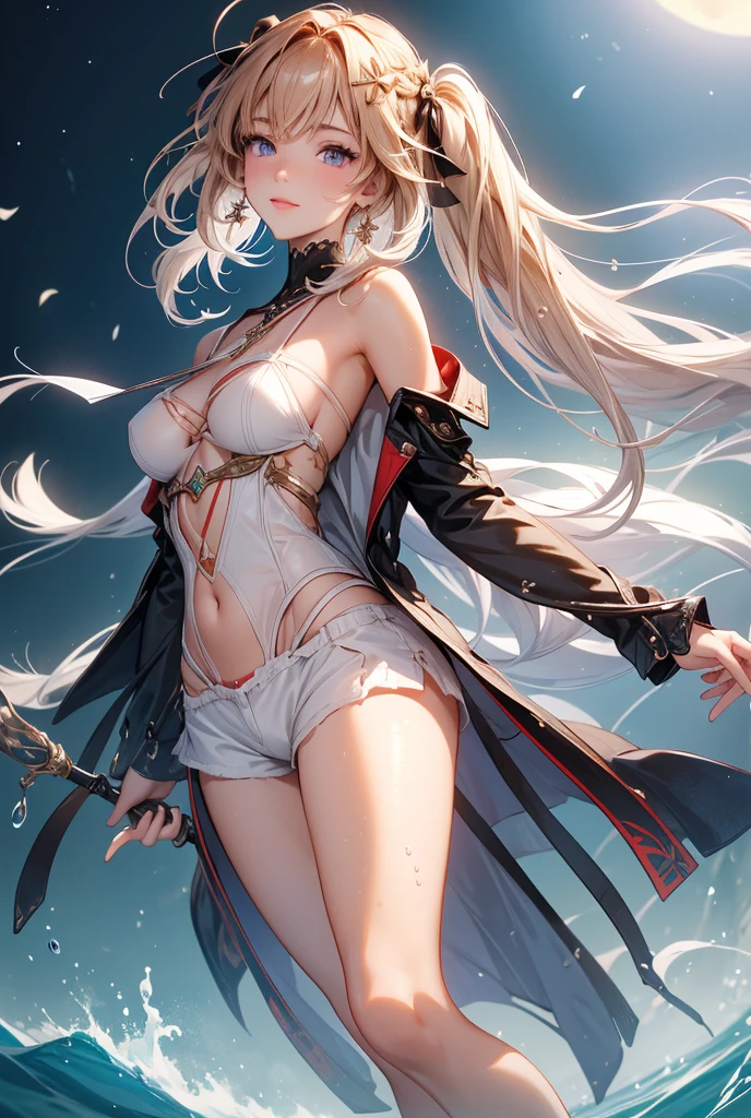 ((masterpiece)), ((Best quality)), (high resolution), (illustration), (an extremely delicate and beautiful), (ultra detailed beautiful face and eyes), nsfw,   1girl, leaning forward,  YukineChris, long hair, purple eyes, twintails, low twintails, ahoge, large breasts,volumetric lightning, moon night,knight_armor
detailed skin texture, detailed, volumetric shadow, anime screencap,Highest quality, Sorceress, ancient babylonian nobility, ((tan skin:1.2)), (brown skin color),Long hair, twin braids, hair ornament, wine colored hair, smile, Below average size breasts, bare shoulders, Leg spread、Groin、Yukine Chris、Wet condition
nude、Wet_shirt,Wet _underwear、tear_underwear
8K, masterpiece, Best_quality, high_resolution, ultra_details, detailed, 1girl, 独奏, looking_at_viewer, upper_body, braid, bangs, white_hair, hair_ribbon, hair_between_eyes, blue shorts、style(open_reg,hip_up)

sidelocks,depth_of_field,french_braid, sharp focus, perfect hands, perfect face, perfect eyes, perfect light, dynamic light, natural light, Masterpiece, Best quality, Cang、green、moon、