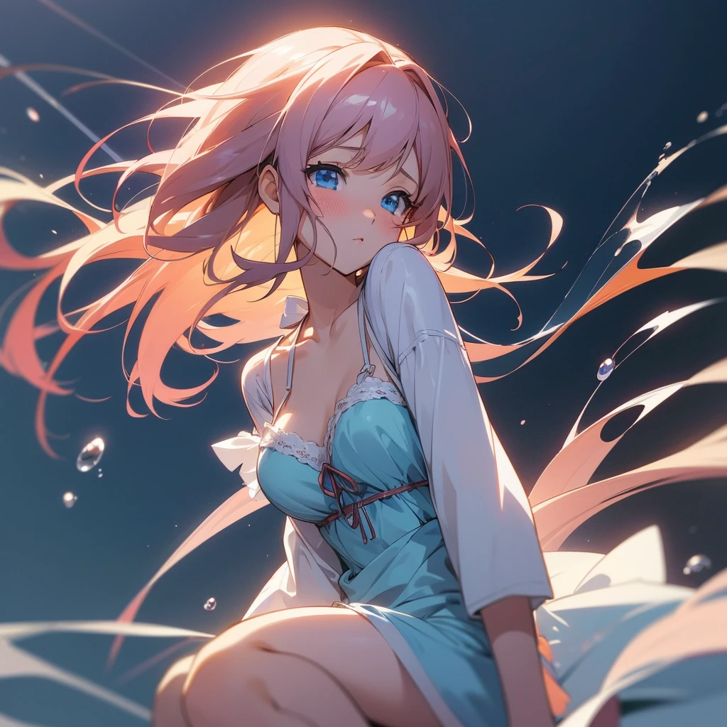 Anime Girls, Anime Style 4 k, Digital anime illustration, digital anime art, Anime Style. 8k, Anime Moe Art Style, anime art wallpaper 4k, anime art wallpaper 4k, Anime Style illustration, Smooth anime CG art, detailed digital anime art, Anime Art Wallpapers 8K, Realistic Anime 3D Style、One girl, lingerie、Black underwear、bionde、Blushing, blue eyes, Turbid liquid is on the face