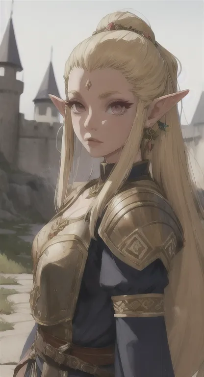 ancient hylian, princess hylia, blonde, red eyes, looking at viewer, pov, ancient princess armor, long messy hair, ancient hyrul...