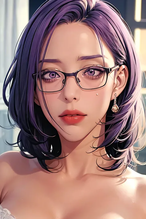 （（（perfect number，number， （（（jmt,glasses,purple hair,short hair,purple eyes,）））型number:1.7））），((masterpiece)),high resolution, (...