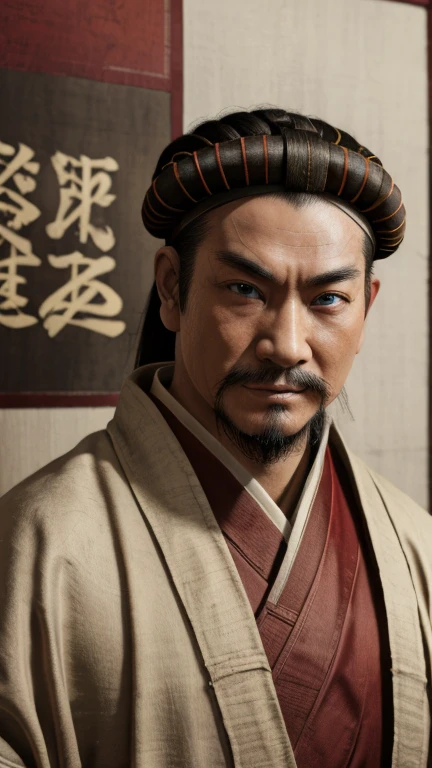 photograph、Oriental、Man in simple ancient Chinese costume、Highest quality、masterpiece、Ultra-high resolution、(Realistic:1.4)、Game Poster、Three Kingdoms、