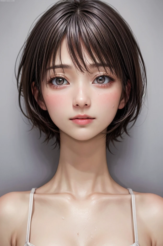 (masterpiece:1.3), ( Highest quality: 1.4), 
Cinema Lighting, Sweat,vapor,Sweatだく,顔にSweat,Bodysuits
(One person), Beautiful Face, (Realistic Face), 
Beautiful hairstyle, (short hair :1.5),
Realistic eyes, Beautiful attention to detail, 
(Realistic Skin), Beautiful Skin, 
Absurd, Charm, 
Ultra-high resolution, Ultra-realistic, Very detailed, 
Golden Ratio,  Shiori Tamai,  No clothes

