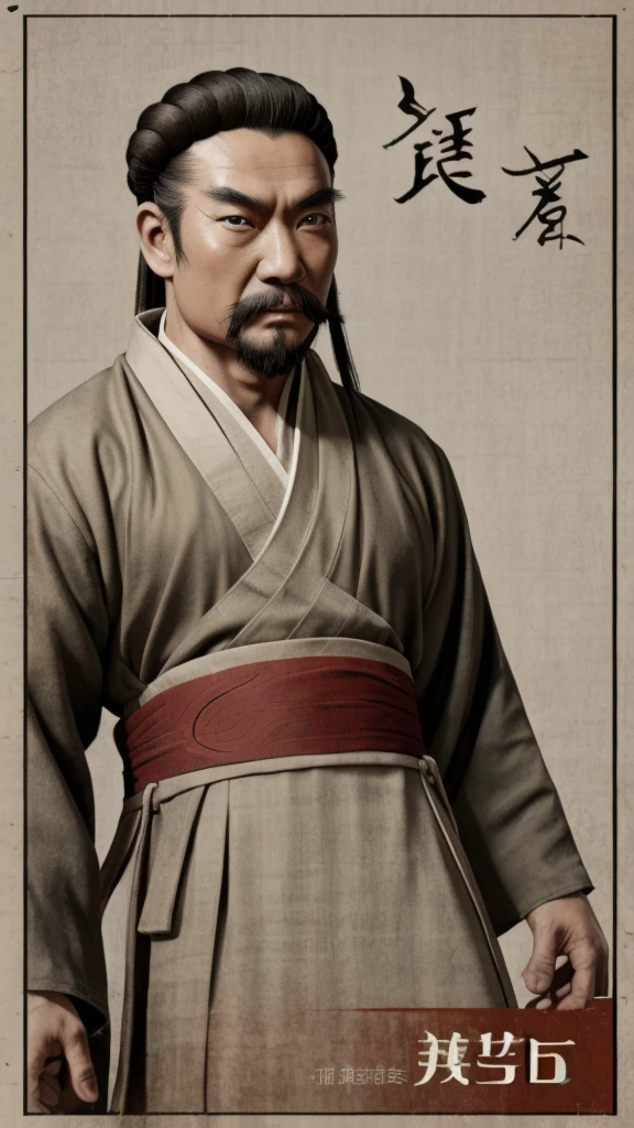 photograph、Oriental、Man in simple ancient Chinese costume、Highest quality、masterpiece、Ultra-high resolution、(Realistic:1.4)、Game Poster、Three Kingdoms、