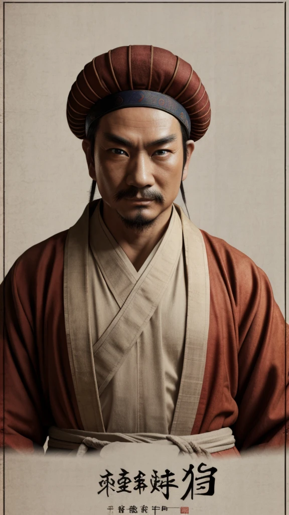 photograph、Oriental、Man in simple ancient Chinese costume、Highest quality、masterpiece、Ultra-high resolution、(Realistic:1.4)、Game Poster、Three Kingdoms、