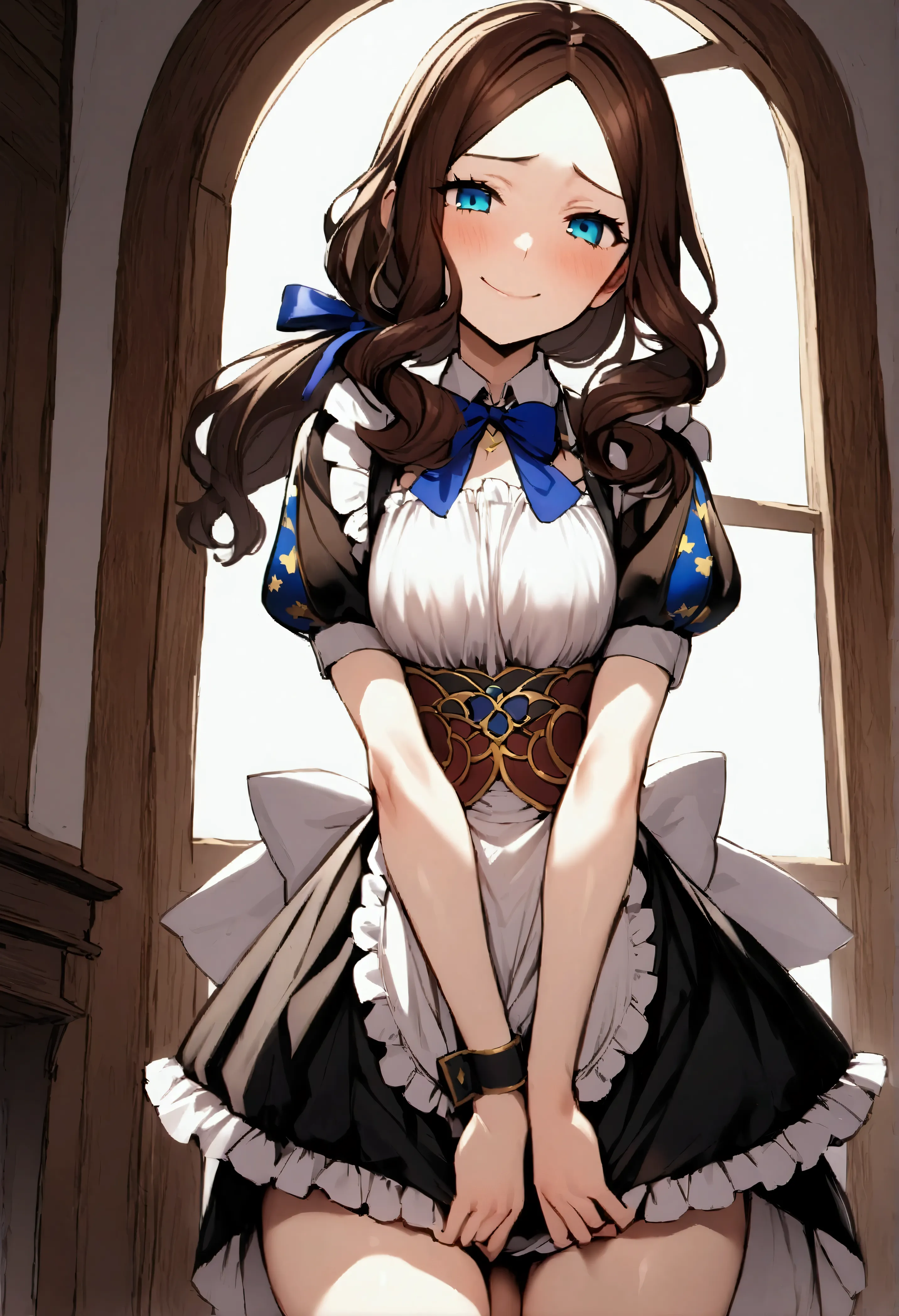 nsfw,masterpiece,highest quality,high resolution,very detailed,leonardo da vinci\(fate/grandorder\),blue eyes, long hair, brown ...