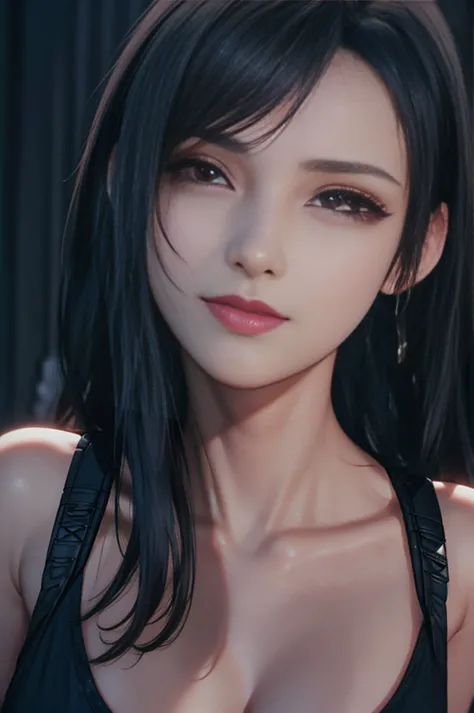 (tifa from final fantasy),(((1 girl))),cinematic lighting,,(reality:1.3),(high resolution:1.6),masterpiece,(solitary),(thin woma...